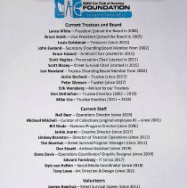 Trustees, Staff, and Volunteers