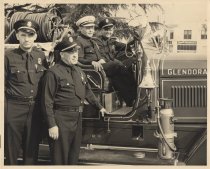 Some of Glendora's Firemen with old Fire Engine