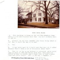 Humphrey House, Oral History