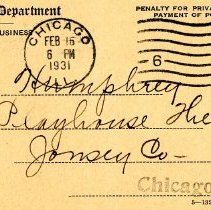 Acknowledgement of Communication to John Humphrey, 1931