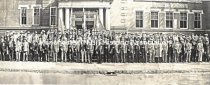 Polish Men after Naturalization Ceremony Outside Maynard School, 1929