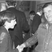 41.Chestnut Hill Academy eighth grader Eamon Javers thanks Mike Horan