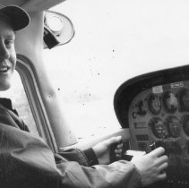 44.CHA student Marshall Pearson in the cockpit of his Cessna training plane