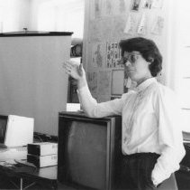 44.Georgia Humphrey in CHA computer lab, c.1984