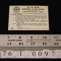 Civil Defense Agency ID card