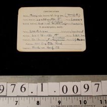 Red Cross card  (back)