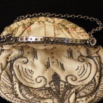 Ivory Beaded Purse opened