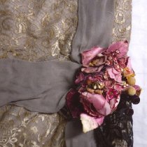 Gold and Black Lace dress, flower