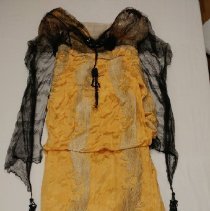 Yellow/Gold Gown with black netted lace front