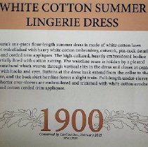White Cotton Summer Dress, Exhibit Card
