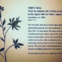 Exhibit label, Child's Dress