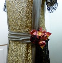 Gold and Black Lace dress detail
