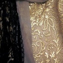 Golden Lace and Chiffon Dress, fabric detail