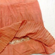 Coral Silk slip-style dress, pleats