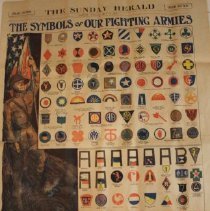 Military patch, "The Sunday Herald, Symbols of Our Fighting Armies"