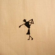 Hand Towel, embroidered stick figure, golf
