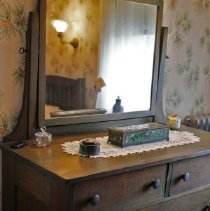 Stickley dresser with Tiffanyware