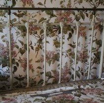 Headboard of brass bed