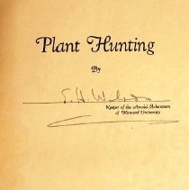 Wilson Plant Hunting Author's signature