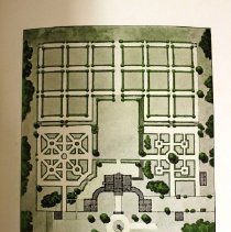 Engraving of Mt Airy garden plan