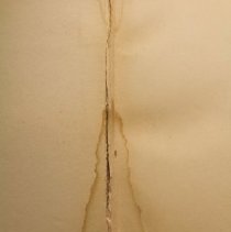 Water damage at inner spine