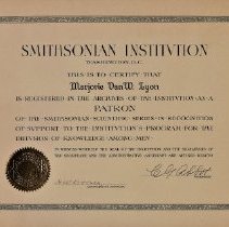 Smithsonian Certificate