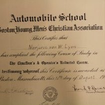 Chauffeur's certificate