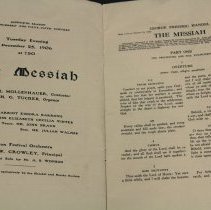 Program for Handel"s Messiah, title page