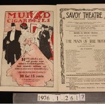 Theatre Program, THE MAN OF THE HOUR, inside front cover