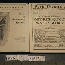 Get Rich Quick,, Theater Program, inside cover