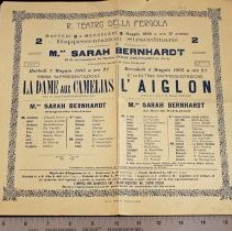 Theater playbill, Sarah Bernhardt
