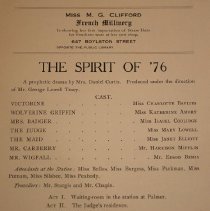Theater program, Spirit of '76, cast