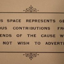 Theater program, Spirit  of '76, anonymous contributions