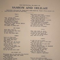 Music Program, Samson and Delilah, libretto