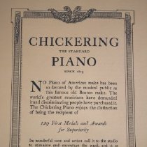 Music Program, Samson and Delilah, Chickering advertisement