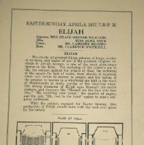 Music Progam, St. Cecilia Mass, The Pilgrims; plan of the hall
