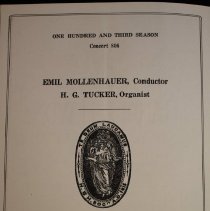 Program, Music, Peace With a Sword, Hora Novissima, inside cover