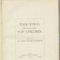 Folk-song book, title page