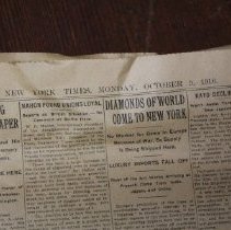 Newspaper inside trunk