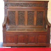 Renaissanse Style Carved Oak Hall Bench