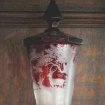 Covered Bohemian glass goblet