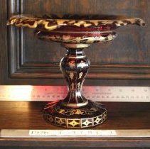 Bohemian red glass compote