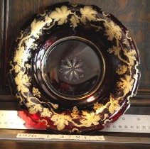 Bohemian red glass dish