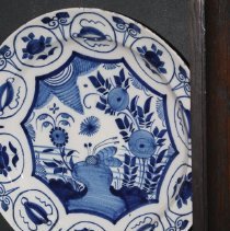 Blue and white charger