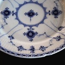 Royal Copenhagen Blue Fluted Luncheon Plate, chip