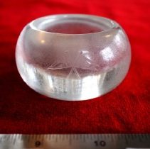 Etched Stemware used on the "Marjorie" yacht   -emblem