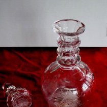 Etched Glassware used on the "Marjorie" yacht-decanter