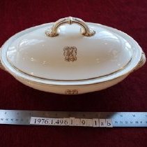 Minton China, Tureen with Lid,  Monogram Pattern