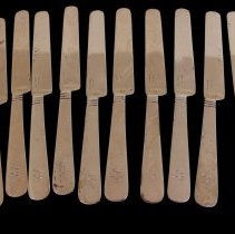 Dinner knives, Pond Lily pattern, verso