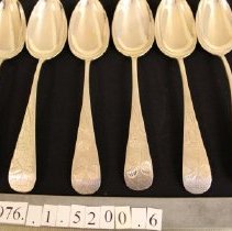 Large Dessert Sppons, Pond Lily pattern    1-6